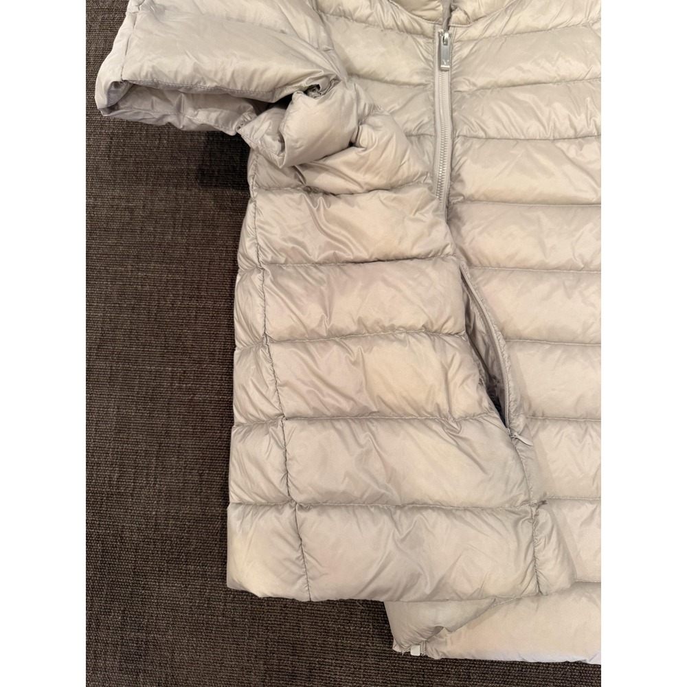 Martha Stewart Jacket Womens XL Silver Short Sleeve Down Puffer Packable Quilted - Picture 12 of 16